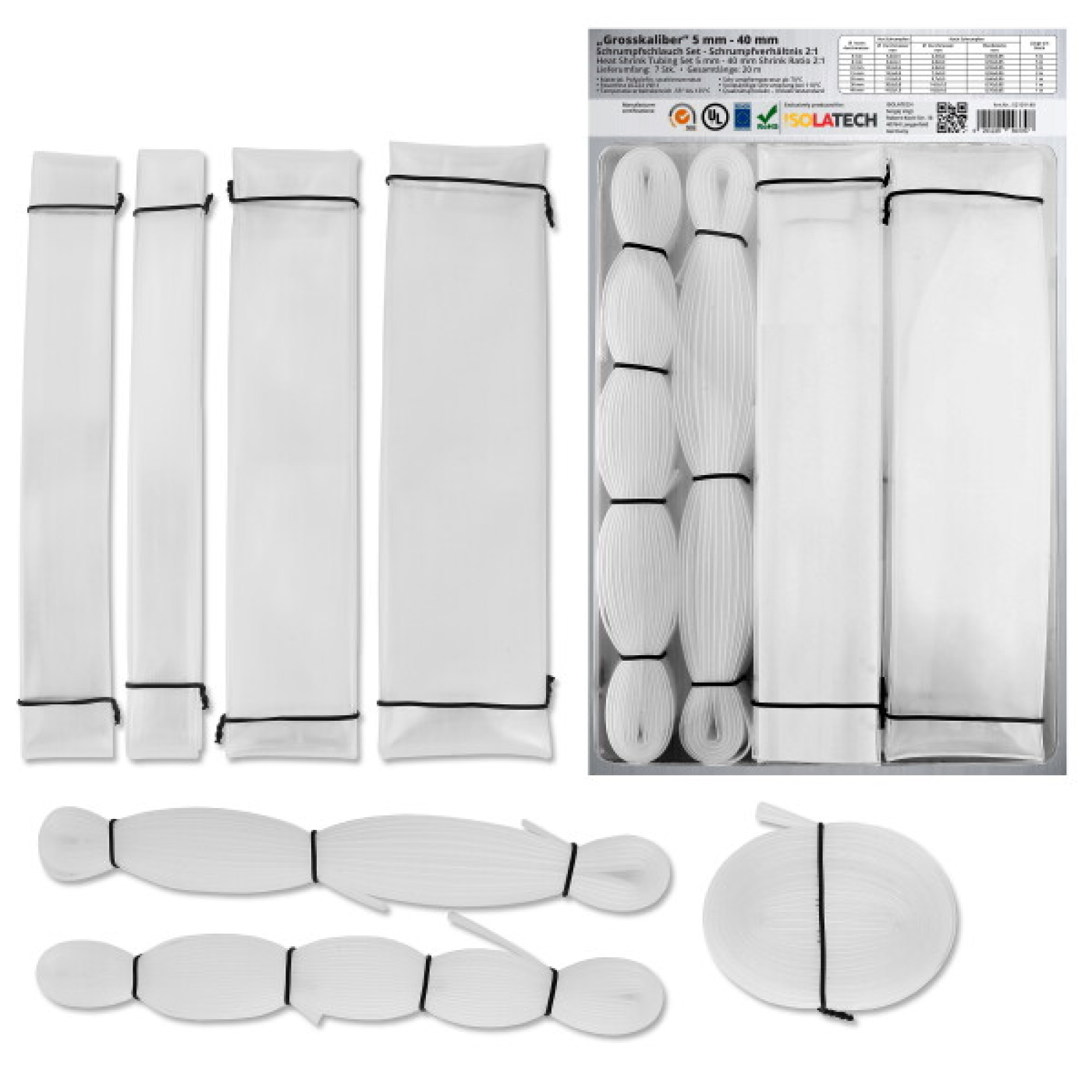 20m Schrumpfschlauch Set - Transparent
